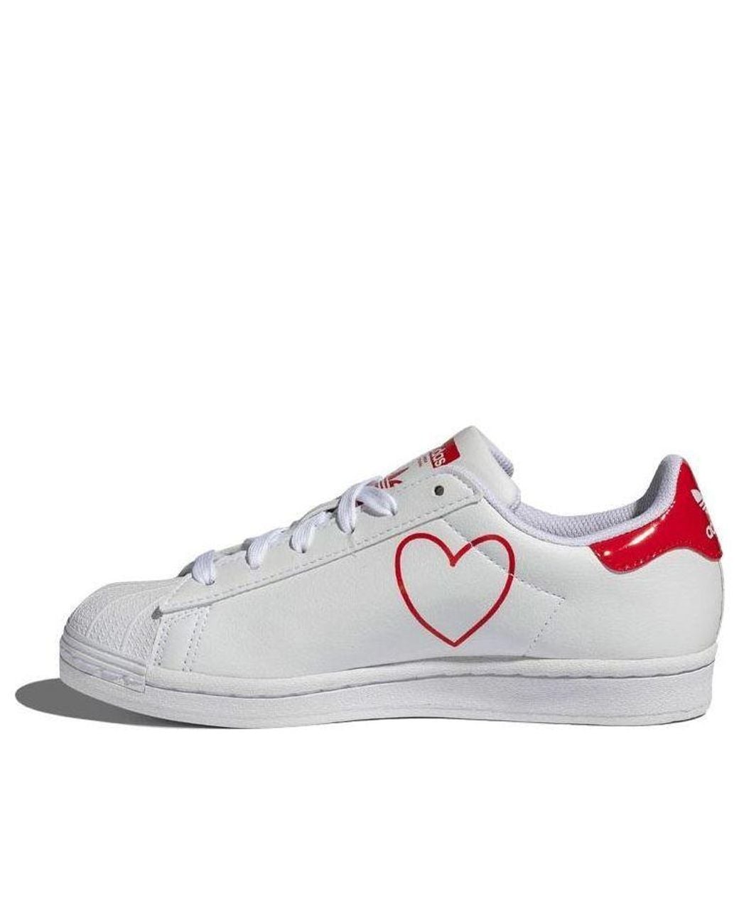 Adidas White (Wmns) Superstar Scarlet'