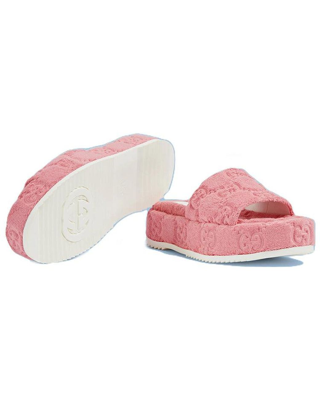 Gucci Pink GG Terry Platform Sandal