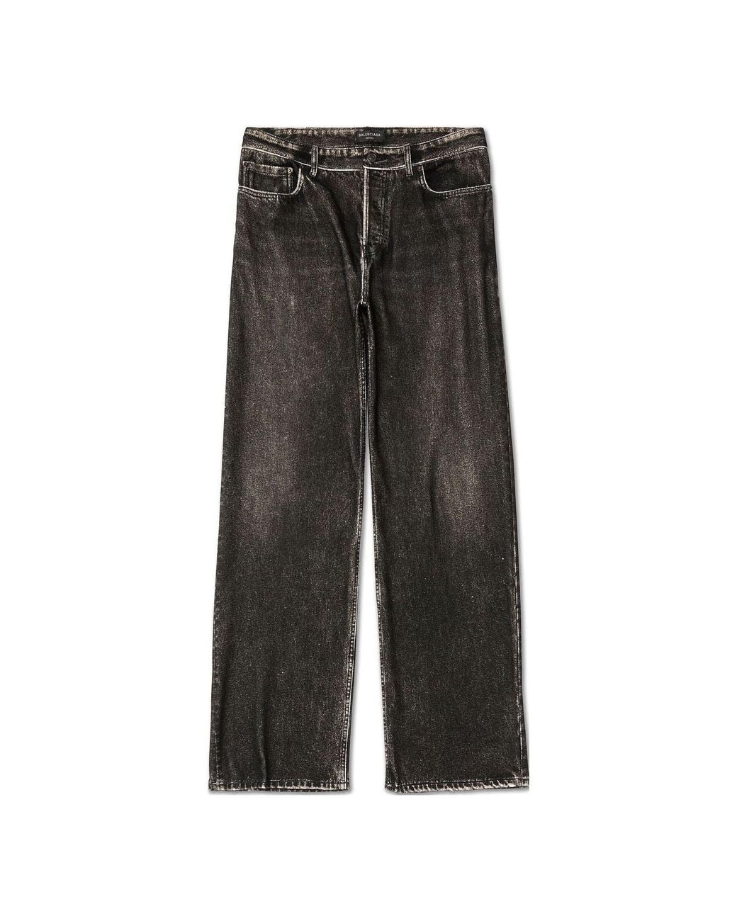 Balenciaga Gray Denim Trompe L'Oeil Pants