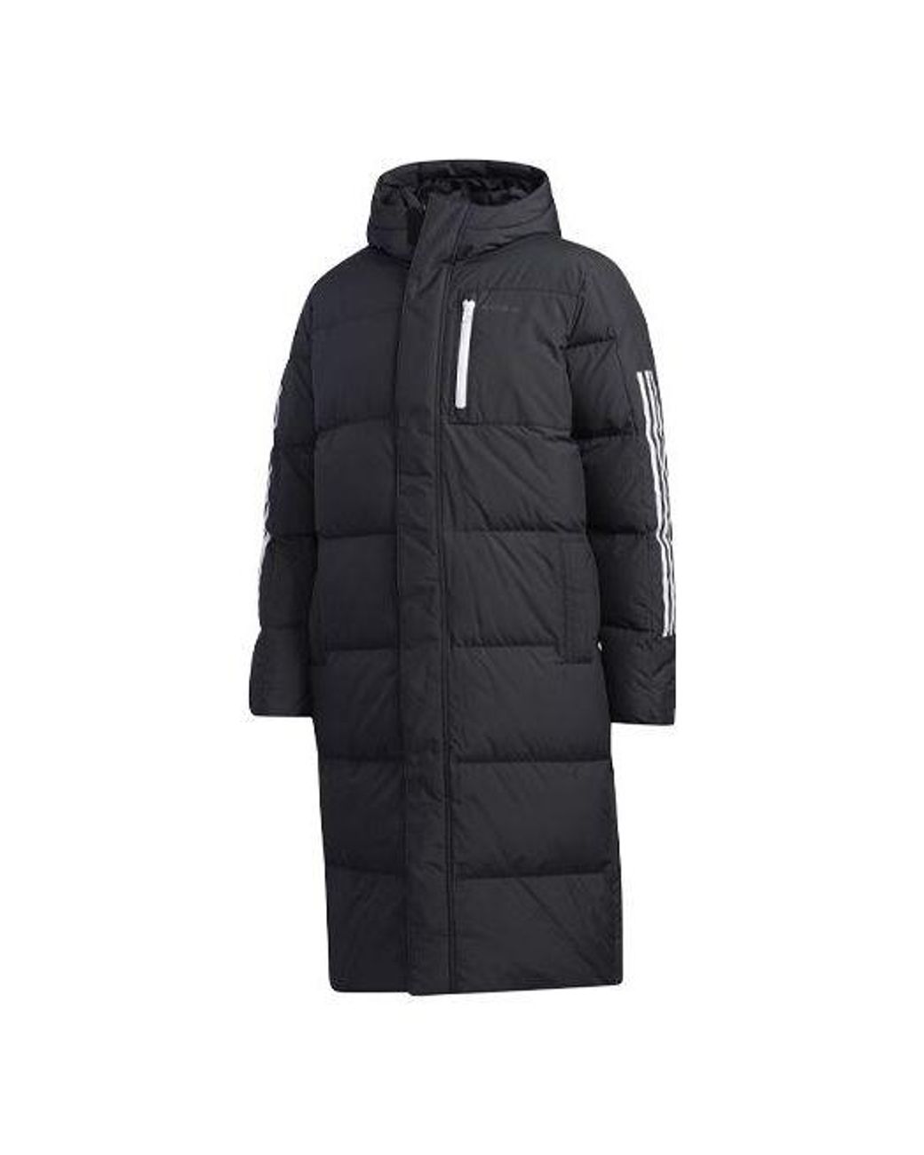 Adidas Neo Sports Hooded Down Jacket Back in Black for Men | Lyst
