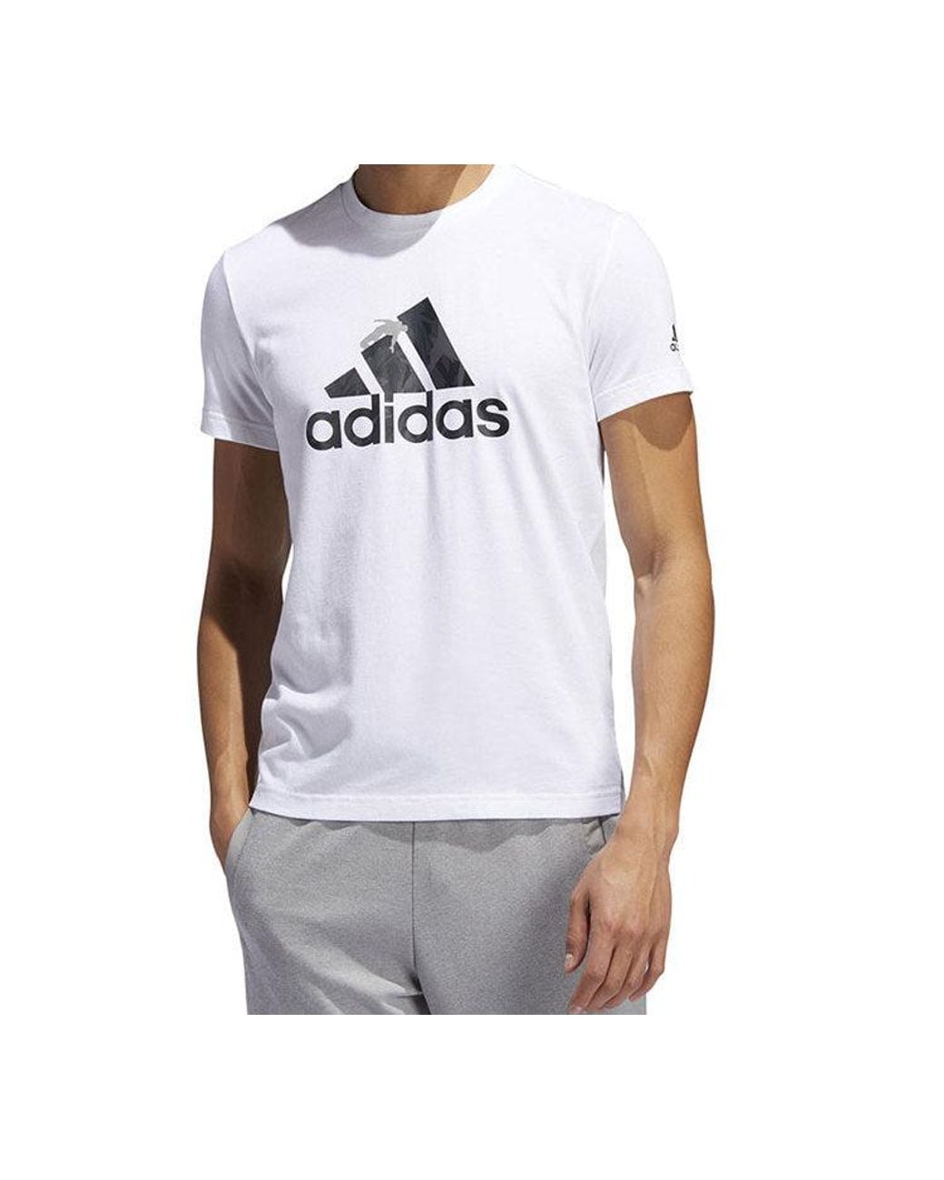 Adidas White M Gfx T Bol Inf Camouflage Sports Short Sleeve for men