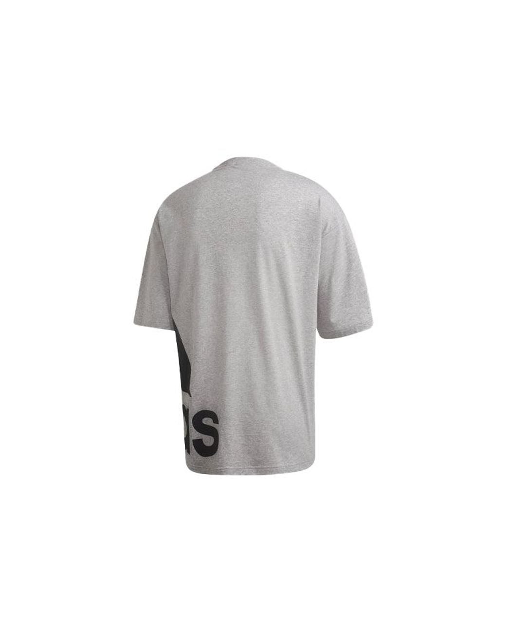 Adidas Gray M Mh Boxbos Tee Logo Printing Training Sports Round Neck Short Sleeve for men