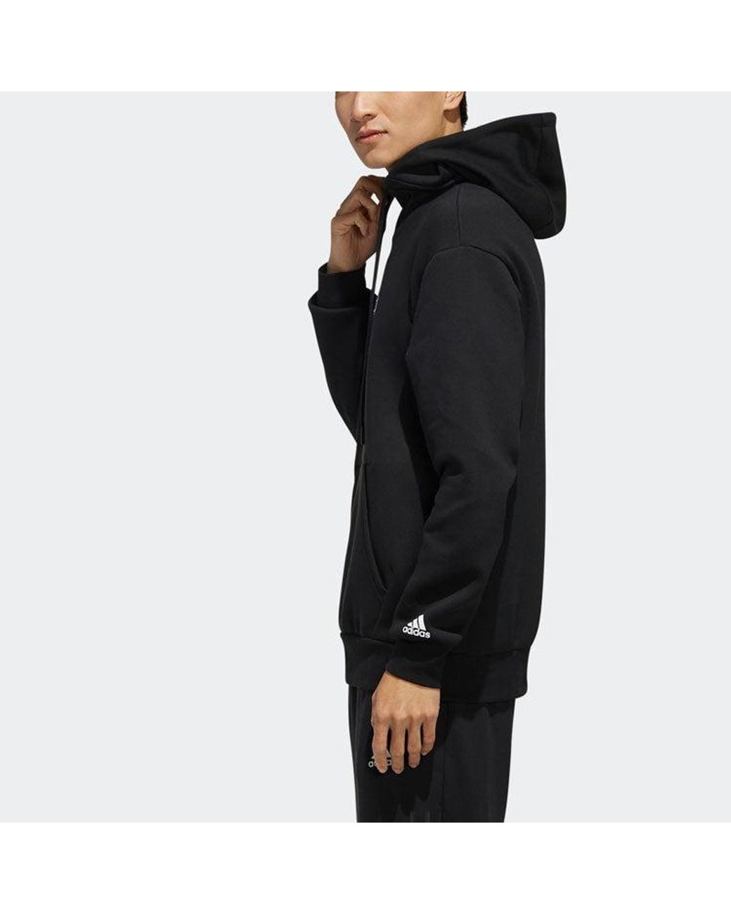 Adidas Blue Casual Sports Hooded Long Sleeves for men