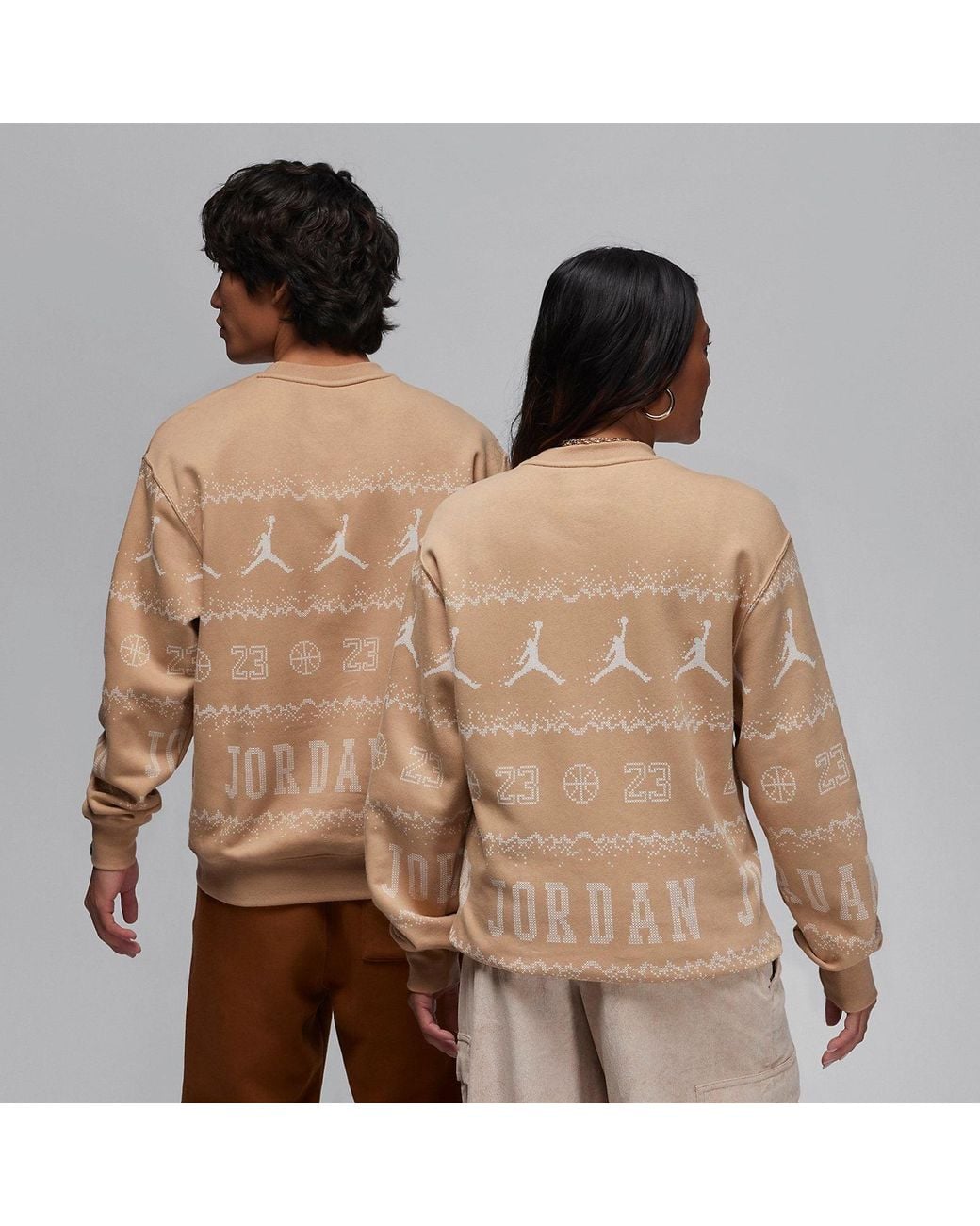 Nike Brown Essentials Holiday Fleece Crew 'Hemp' for men
