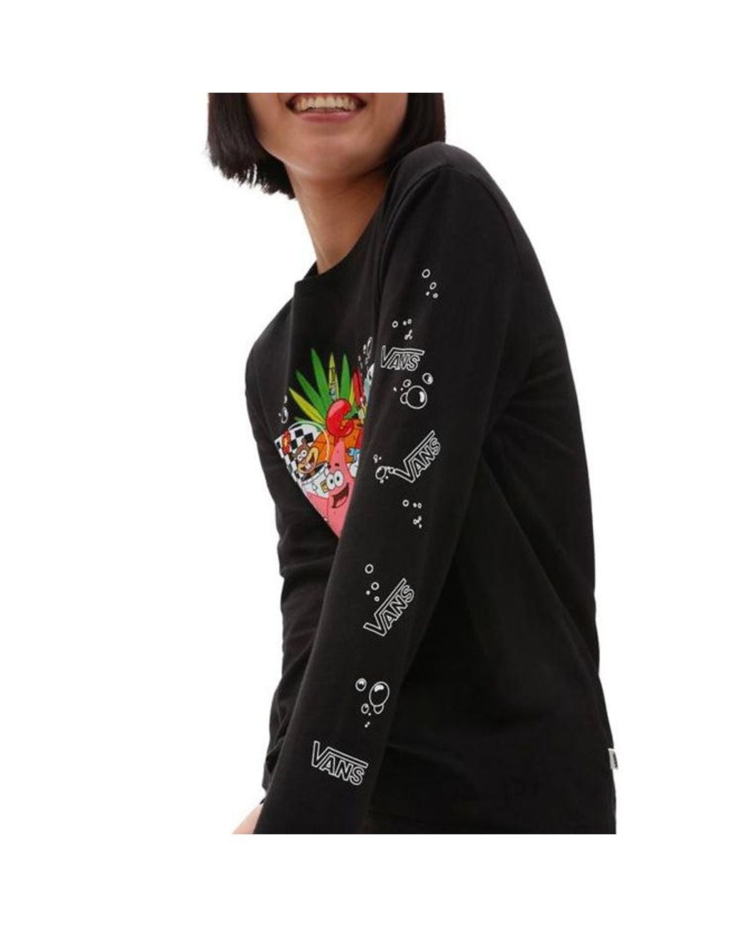 Vans Black (Wmns) X Spongebob Squarepants Printing Round-Neck Sweateshirt