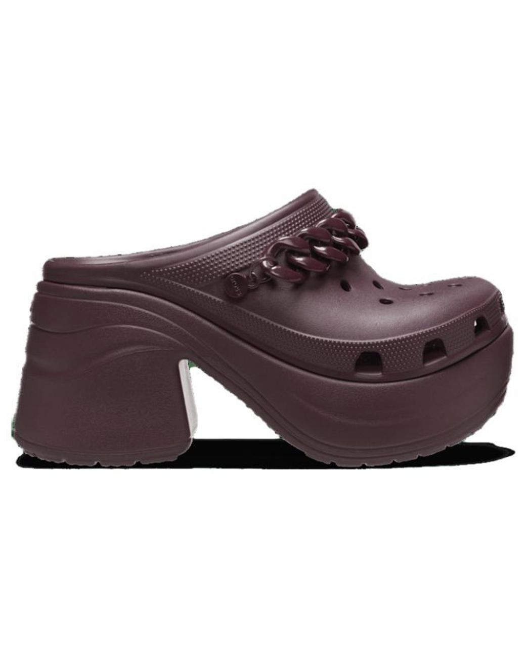 CROCSTM Brown Siren Chain Clog; Dark Cherry