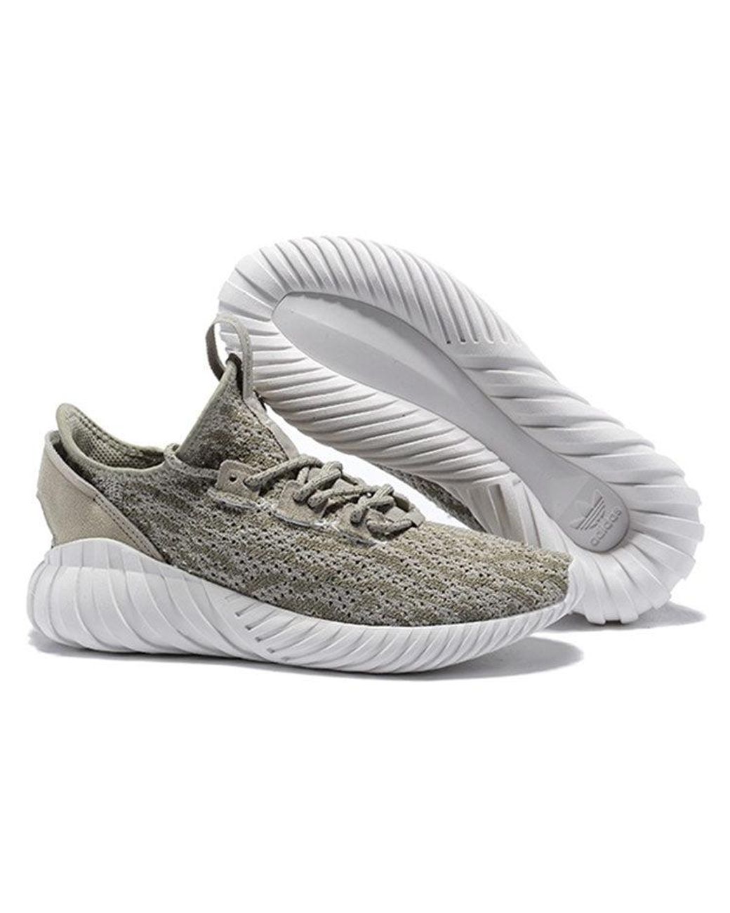 Adidas Gray Tubular Doom Sock Primeknit 'Sesame' for men