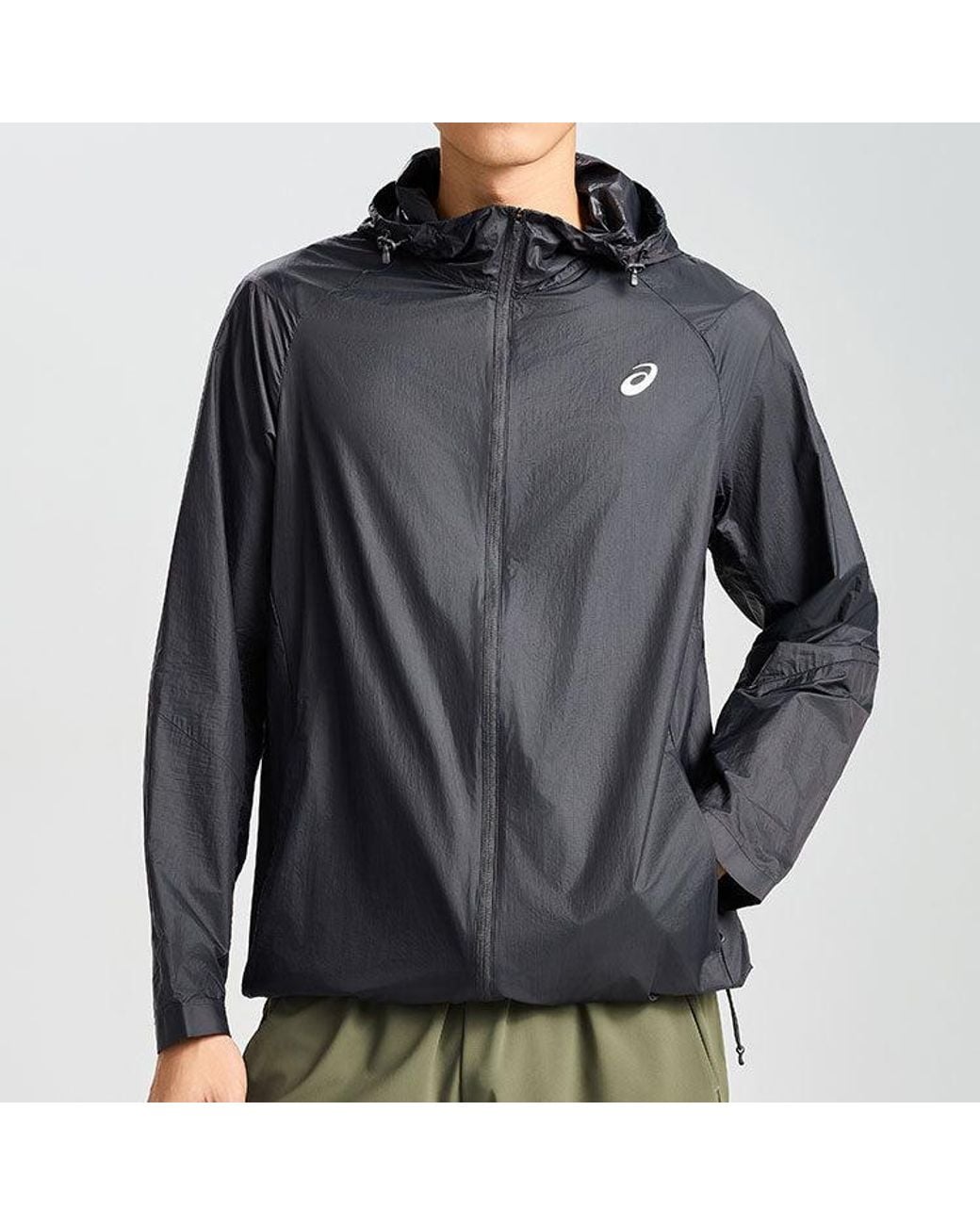Asics Black Nylon Jacket 'Performance' for men