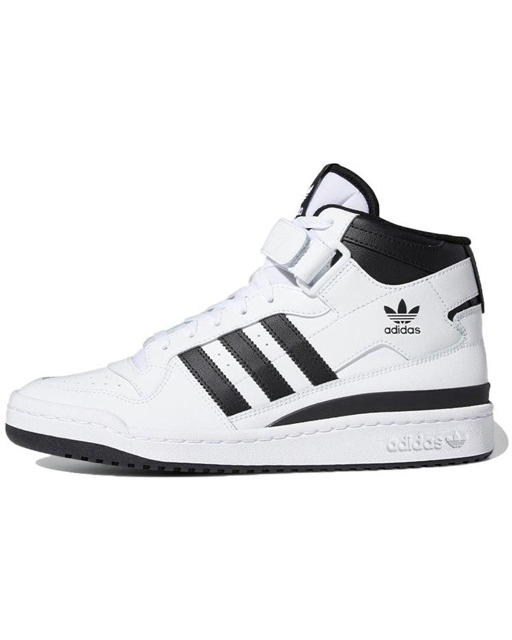 Adidas White Forum Mid Shoes for men