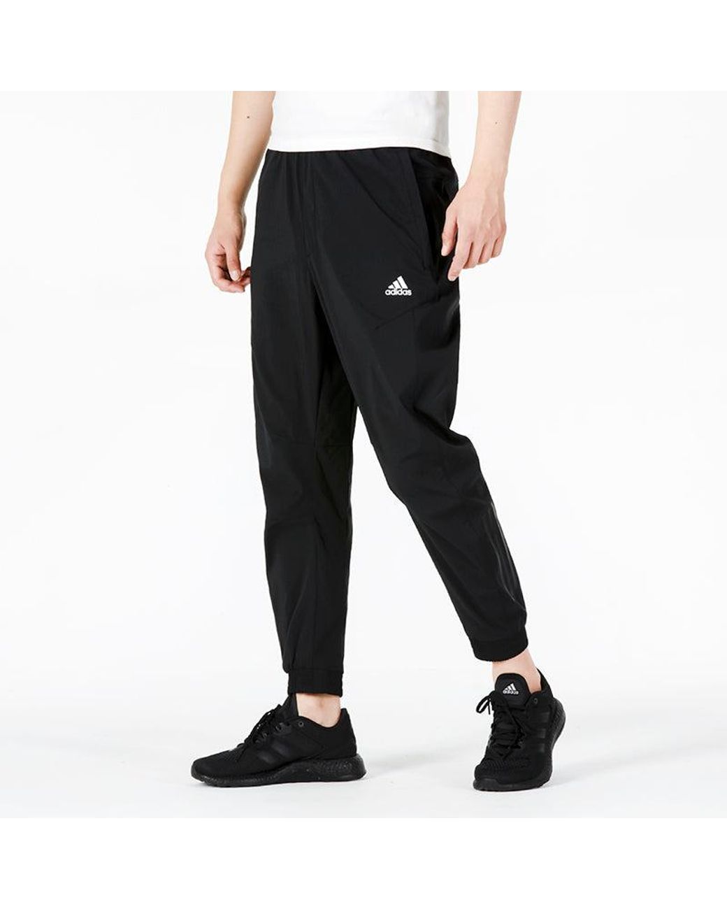 Adidas Black Sl Sj Tc Pt Casual Bundle Feet Solid Color Logo Sports Pants/Trousers/Joggers Autumn for men
