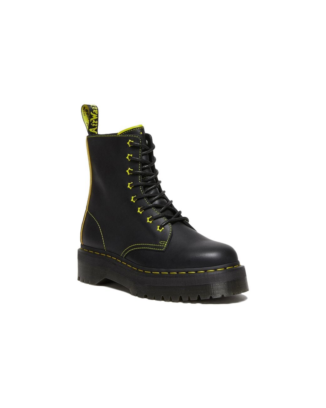Dr. Martens Black Jadon Ii Boot Neon Star Leather Platforms