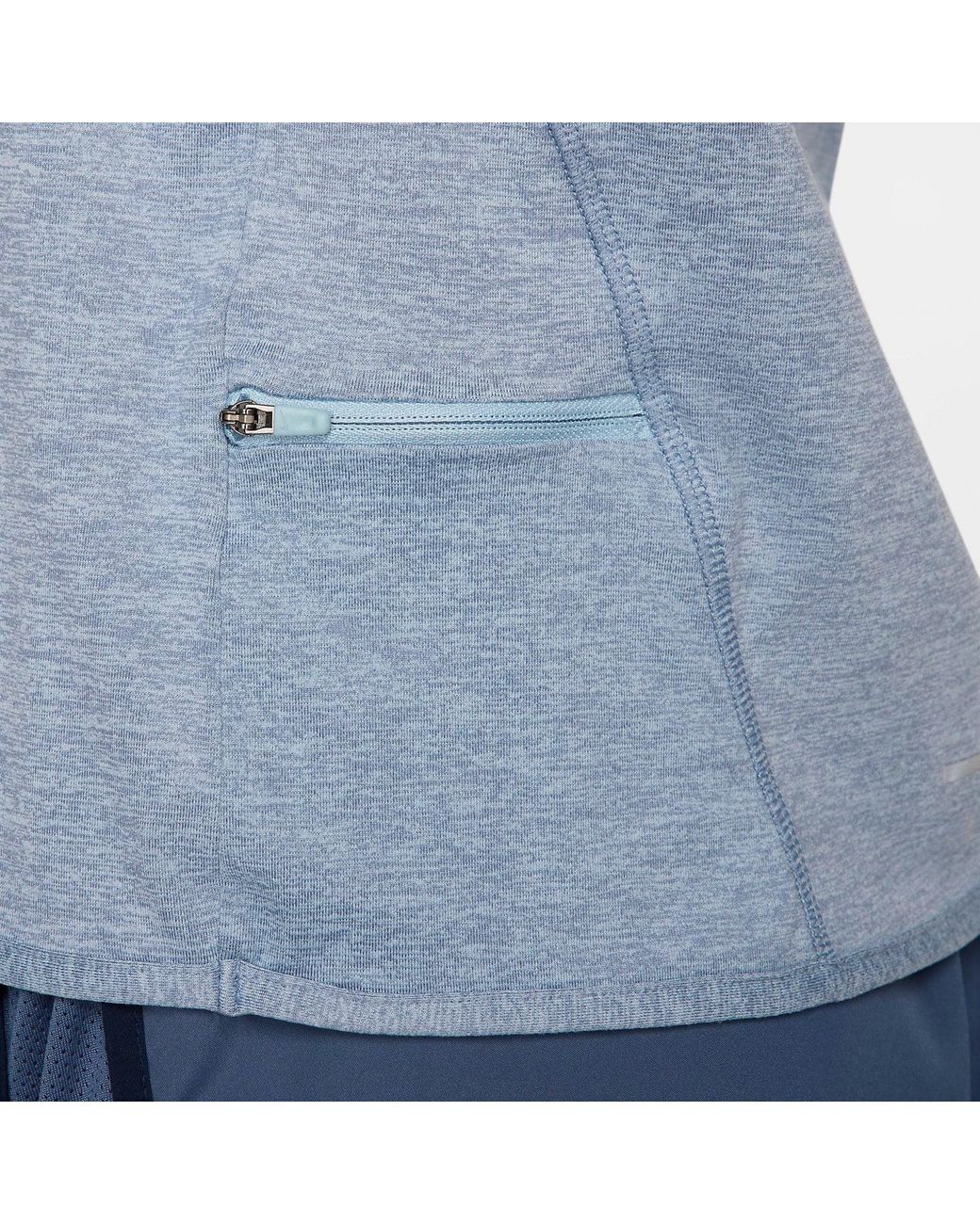 Nike Blue (Wmns) Dri-Fit Swift Element Uv 1/4-Zip Running Top 'Light Armory'