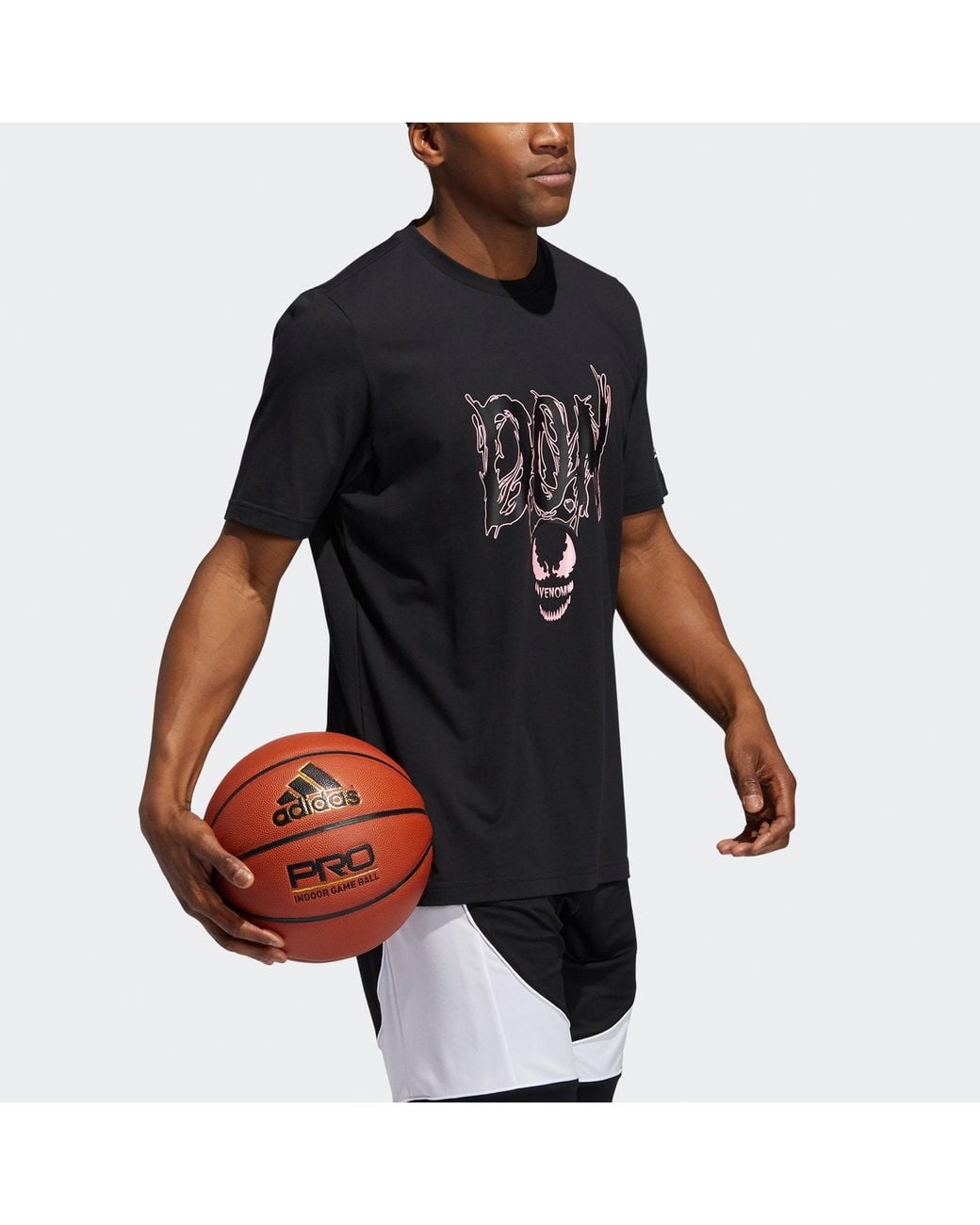 Adidas Black Don Venom Tee Basketball Sports Short Sleeve for men