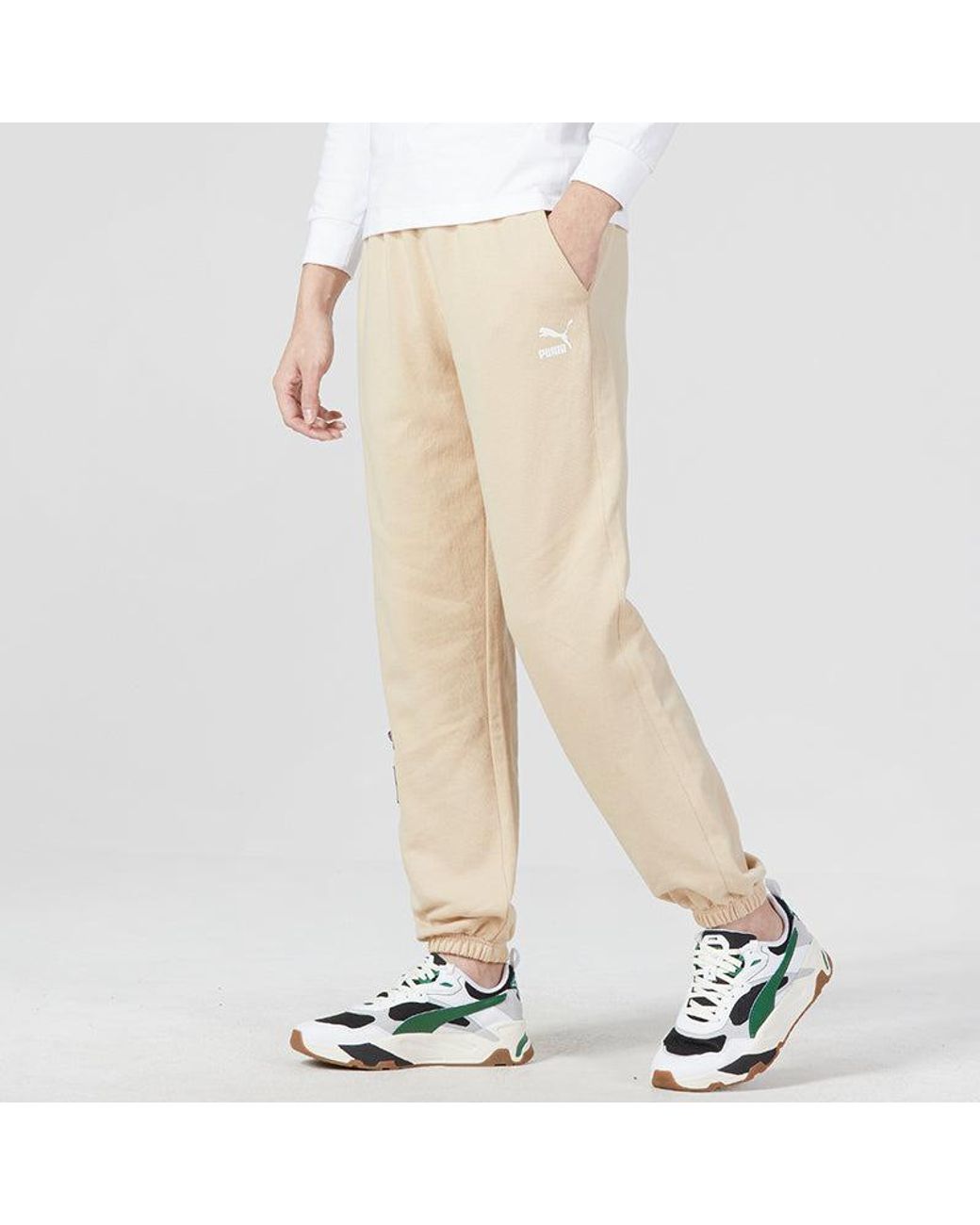 PUMA Natural Team Badge Sweatpants for men
