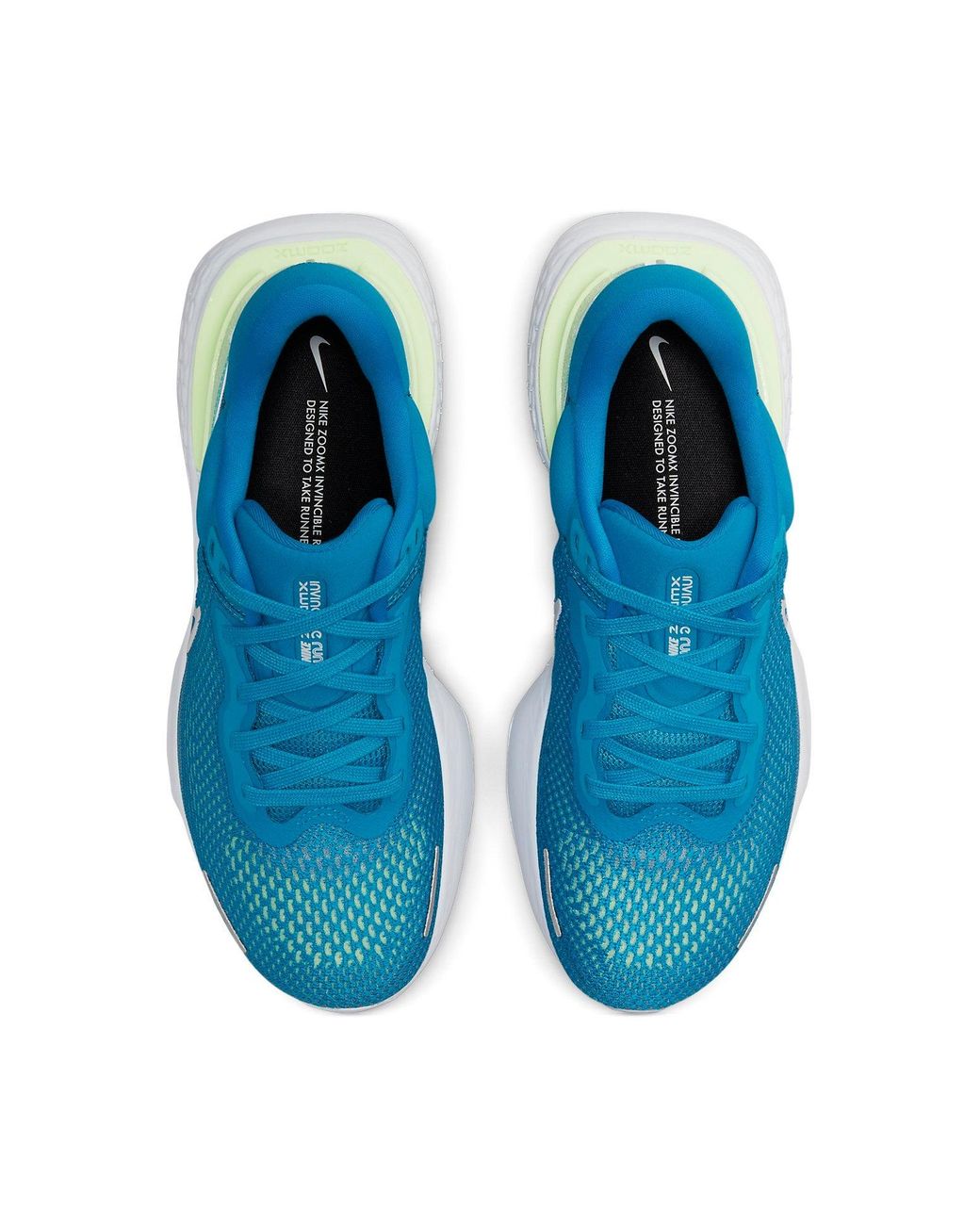 Nike Blue Zoomx Invincible Run Flyknit Orbit Lime Glow' for men