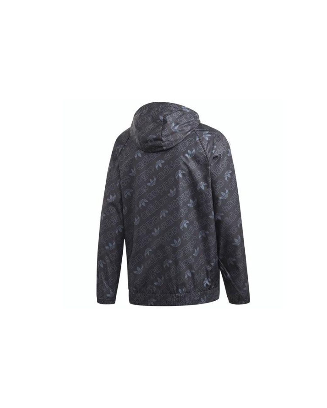 Adidas Blue Originals Mono Windbreak Logo Hooded Jacket for men