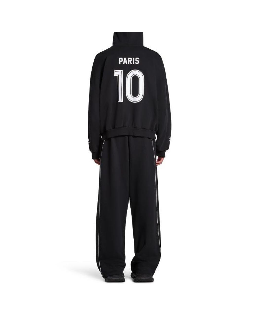 Balenciaga Paris Soccer Zip-Up Hoodie Medium Fit in Blue for