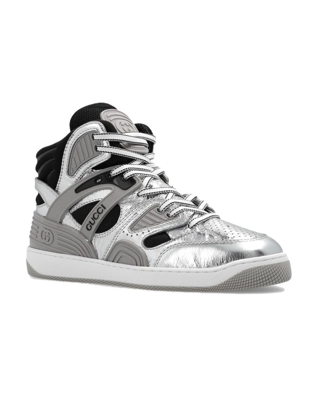 Gucci Metallic Basket High Leather Sneaker for men