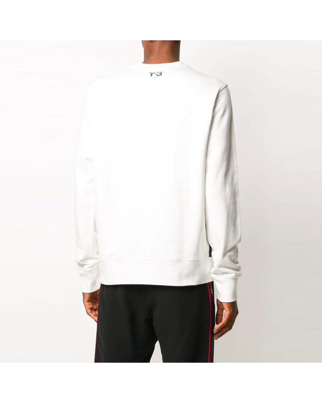Adidas White Y-3 Logo Printing Long Sleeves Pullover for men