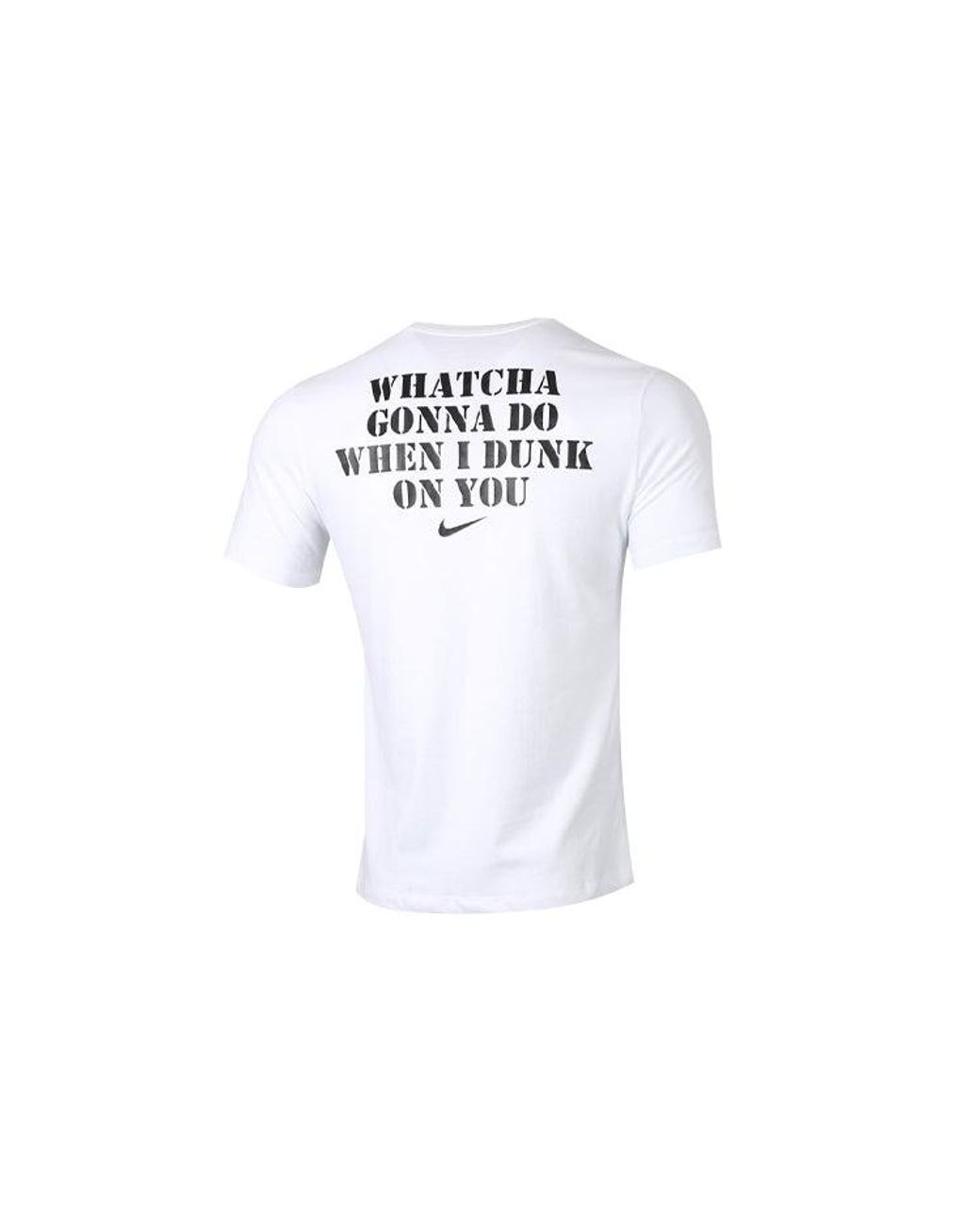 Nike White Dri-Fit Dunk On U Basketball Printing Short Sleeve for men