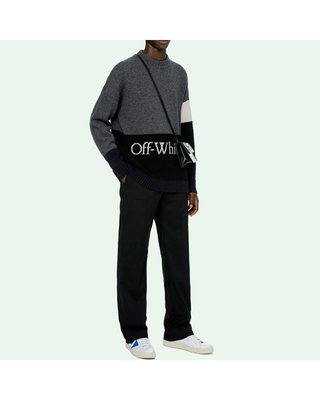 Off-White c/o Virgil Abloh Gray Fw20 Logo Printing Sweater for men
