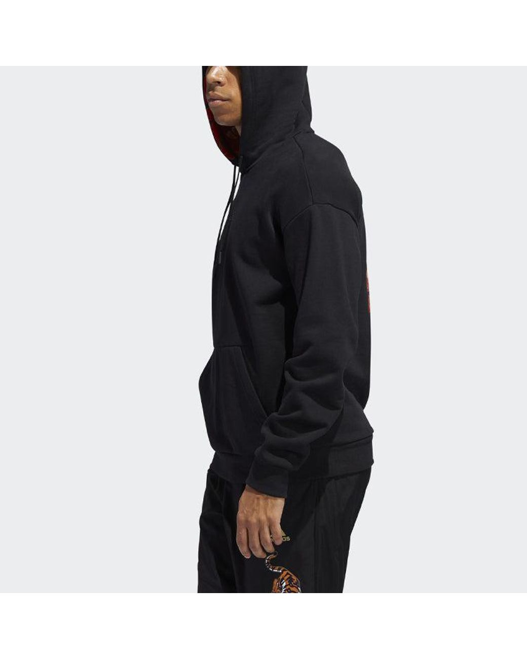 Adidas Black Graphic Hooded Sweatshirt Gg0775 for men