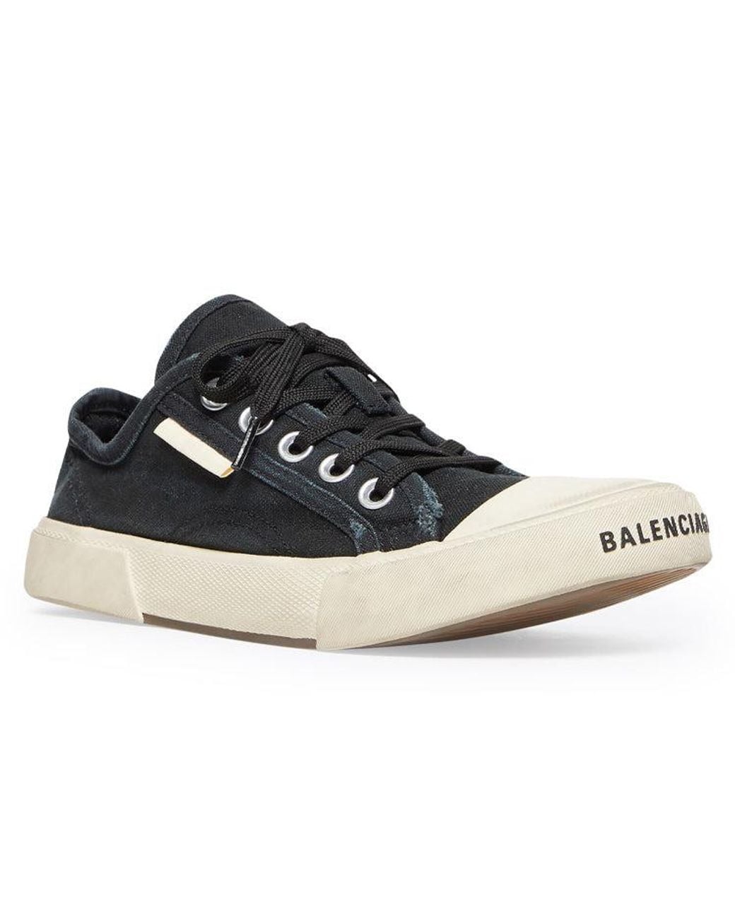 Balenciaga Blue Paris Low Top Sneakers Destroyed Cotton And Rubber' for men