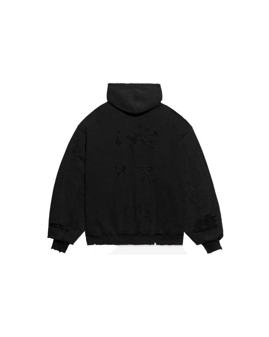 Balenciaga Black Caps Destroyed Hoodie for men