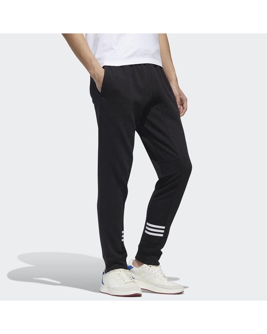 Adidas Black M E Comf Pt Stripe Running Bundle Feet Sports Pants for men