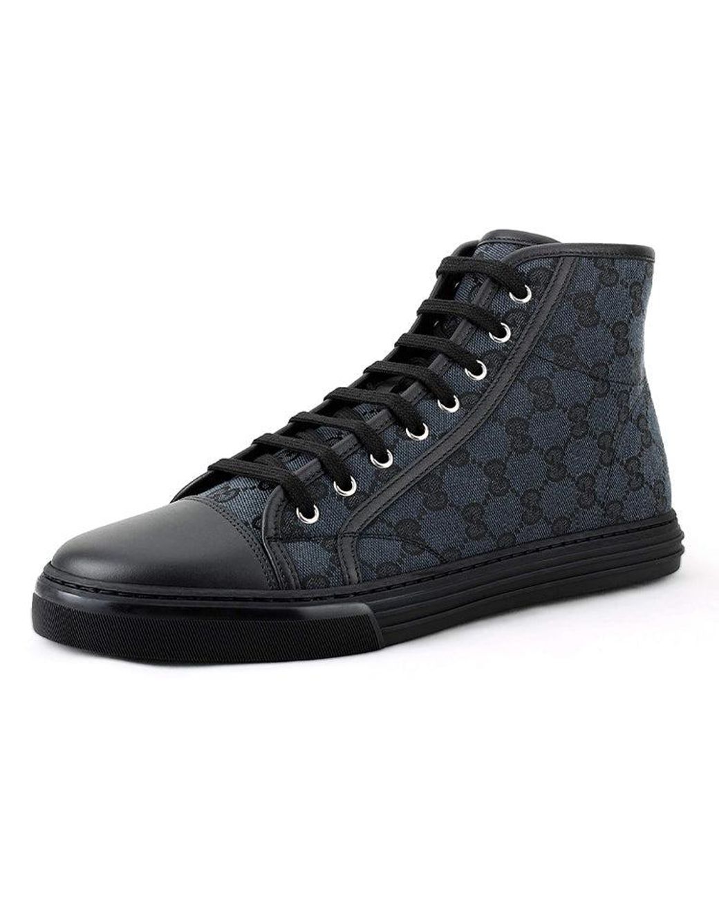 Gucci Black Monogram High Top Sneakers