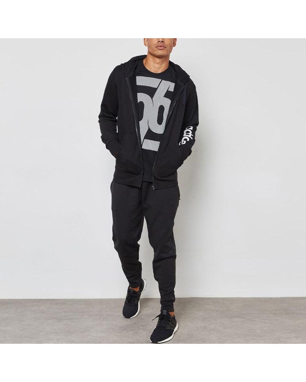 Adidas Black Linear Hoodie for men