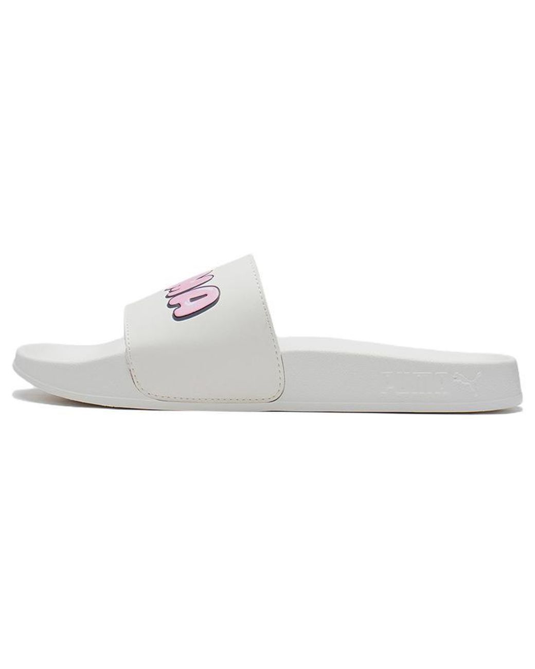 PUMA White Leadcat 2.0 Logo Slide