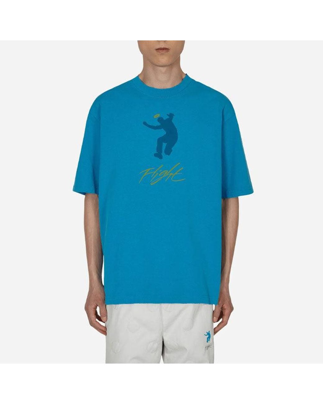 Nike Blue X Union Crossover Ss22 Solid Color Character Alphabet Printing Round Neck Short Sleeve Asia Edition for men