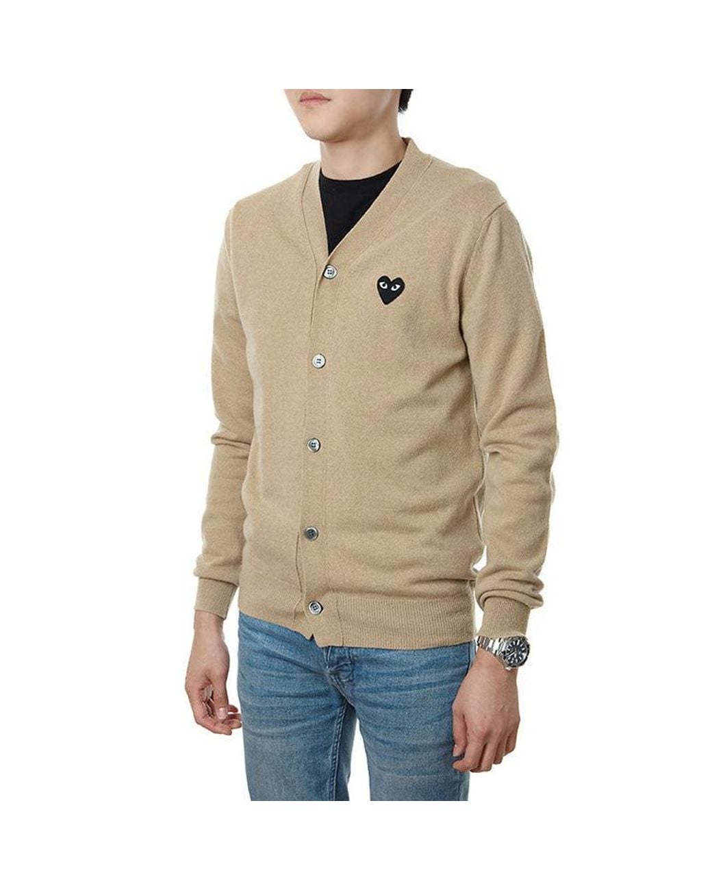 COMME DES GARÇONS PLAY Natural Cardigan Emblem for men
