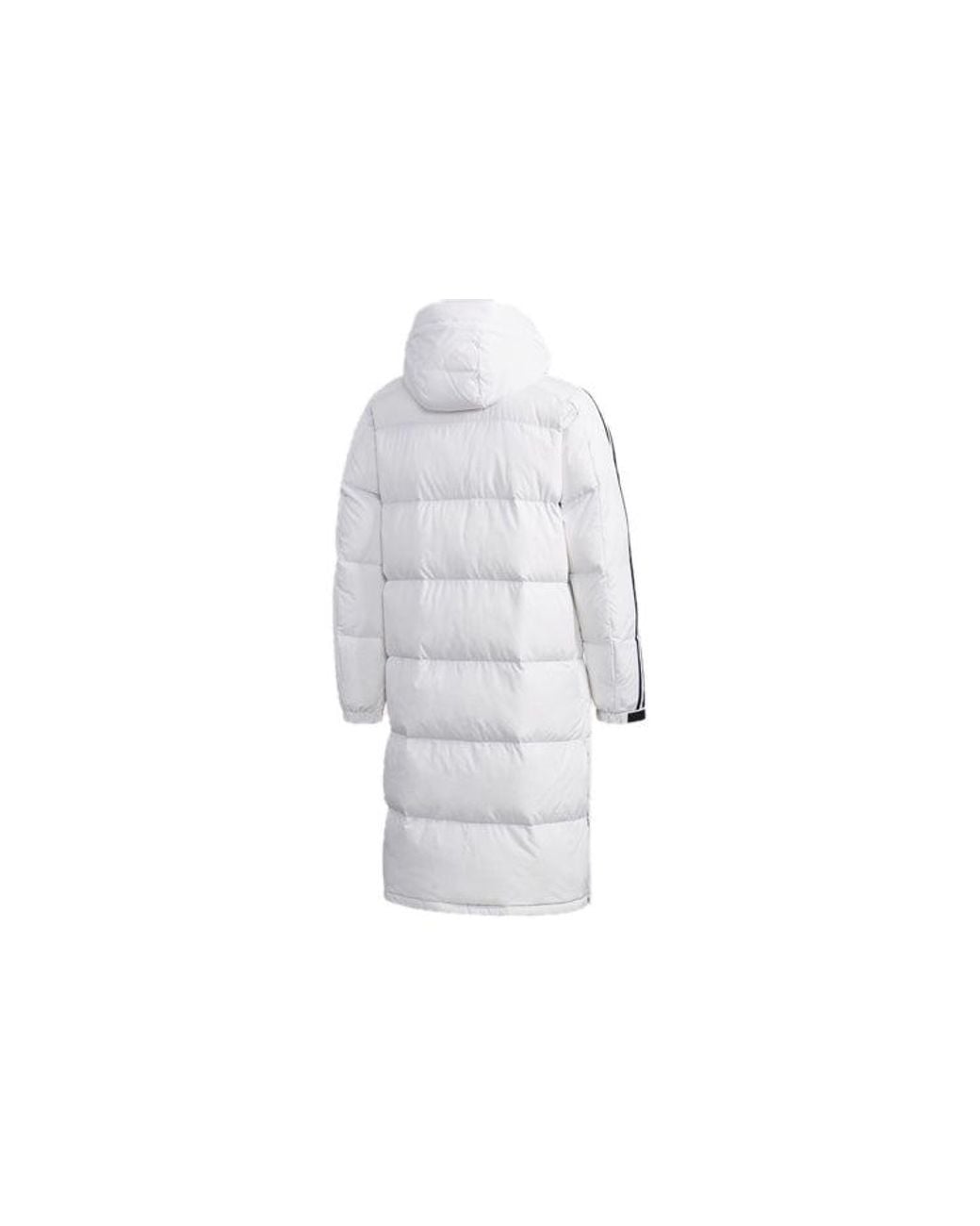 Adidas Blue 3St Long Parka Stay Warm Solid Color Mid-Length Hooded Down Jacket for men