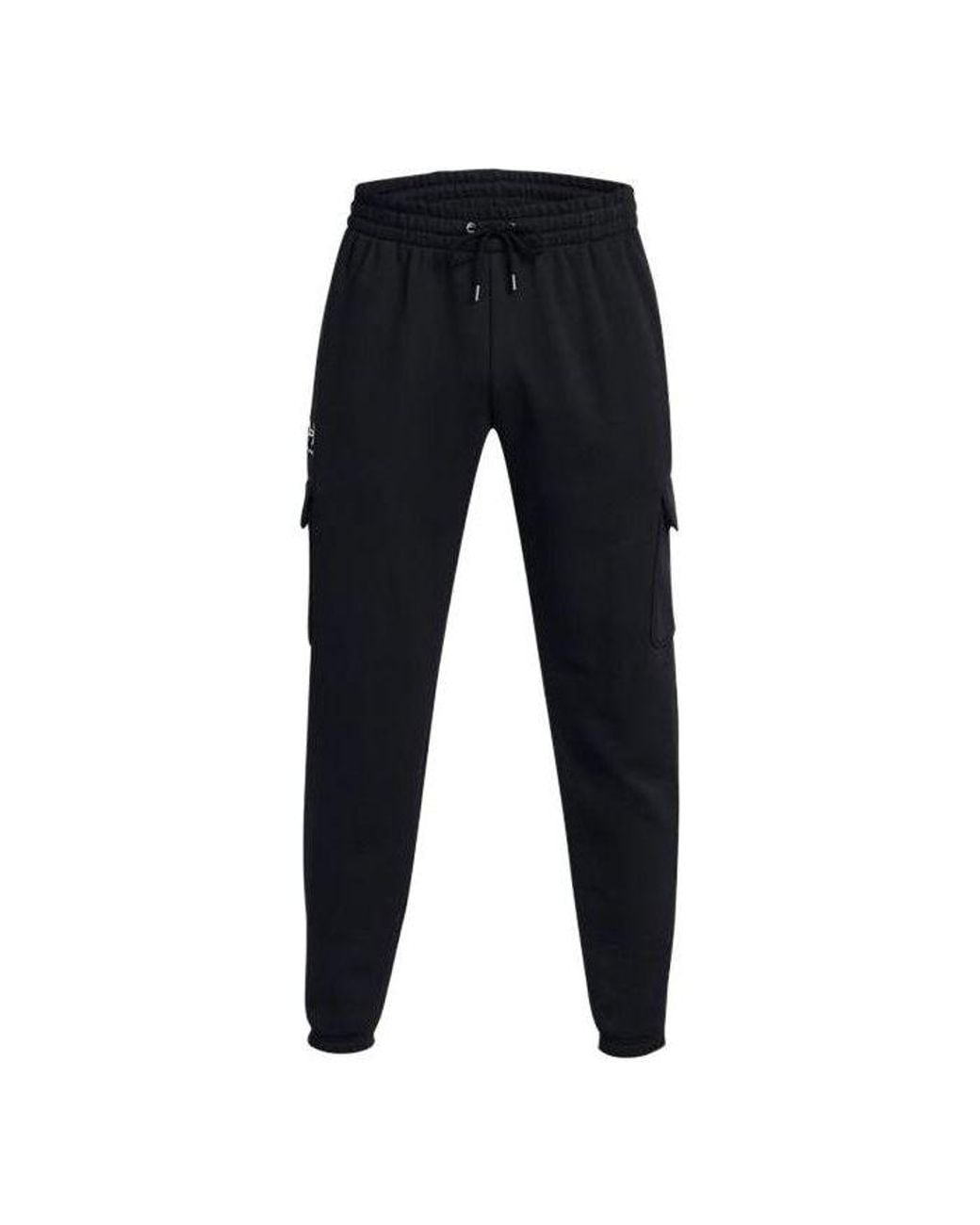 Under Armour Black Essential Fleece Cargo Pants for men