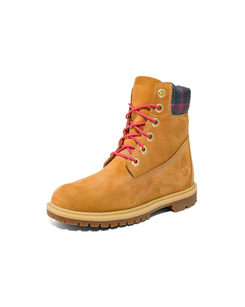 Timberland Brown (Wmns) Heritage 6 Inch Waterproof Boots 'Wheat Nubuck With Plaid'