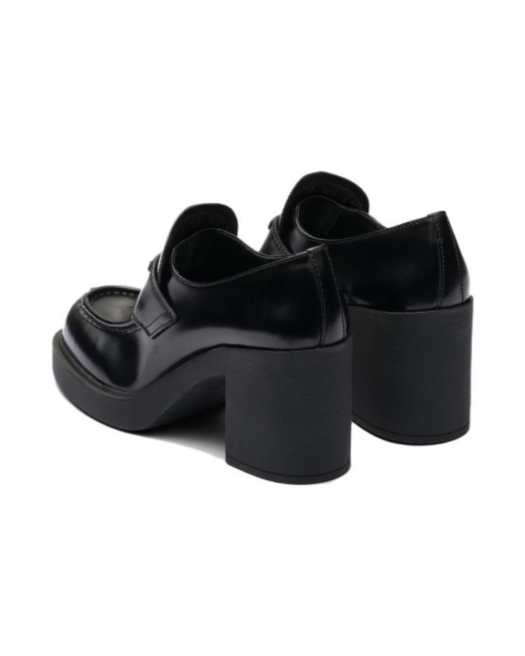 Prada Black (Wmns) Chocolate Brushed Leather Loafers