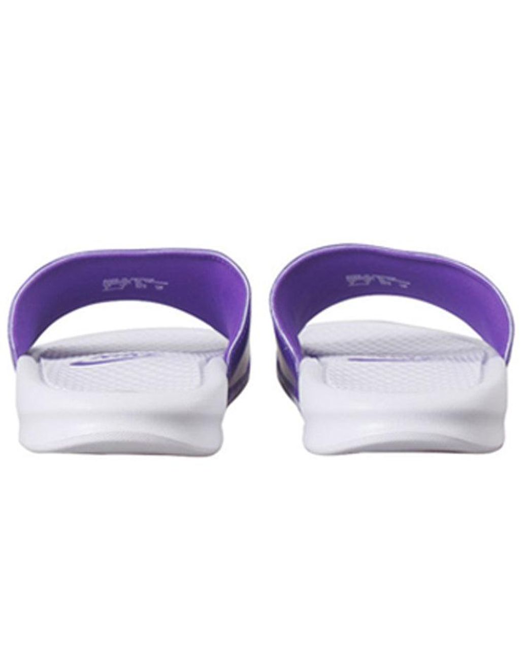 nike benassi purple haze golden check slides