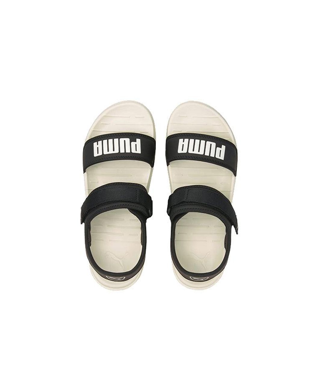 PUMA Black Softride Sandal Marshmallow' for men
