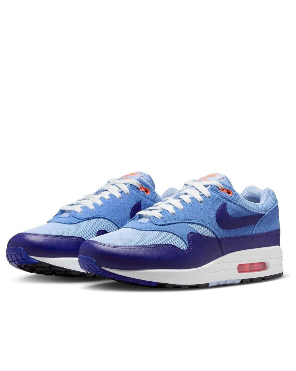 white blue and pink air max