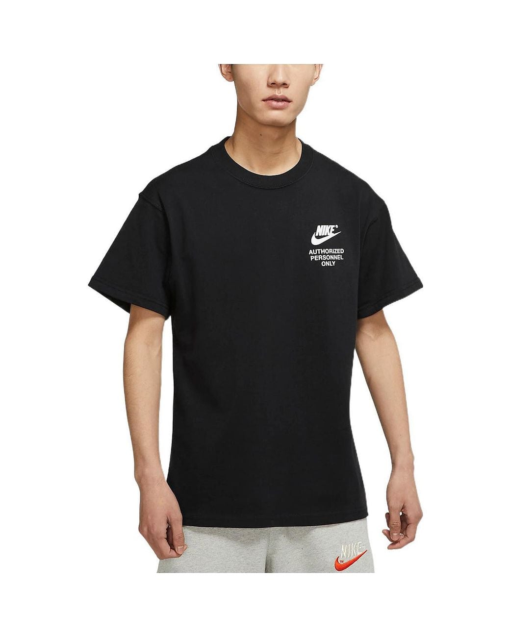 Nike Black Alphabet Logo Printing Round Neck Short Sleeve for men