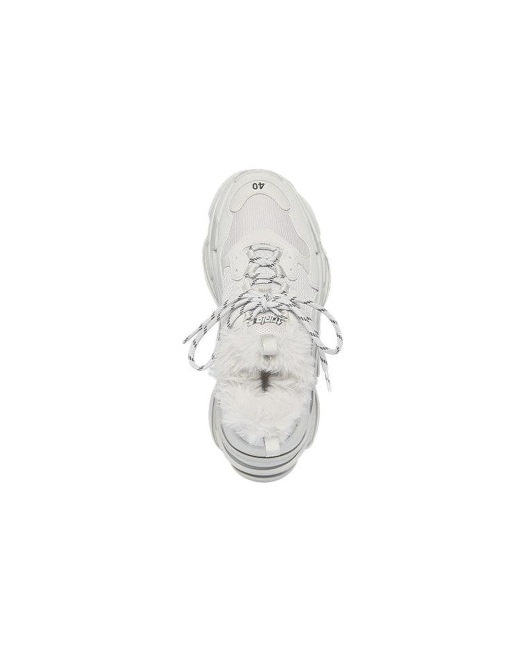 Balenciaga White (Wmns) Triple S Sneaker 'Faux Fur