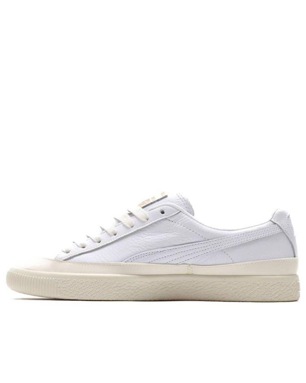 PUMA Clyde Rubber Toe Leather Leisure Board Shoes White Men | Lyst