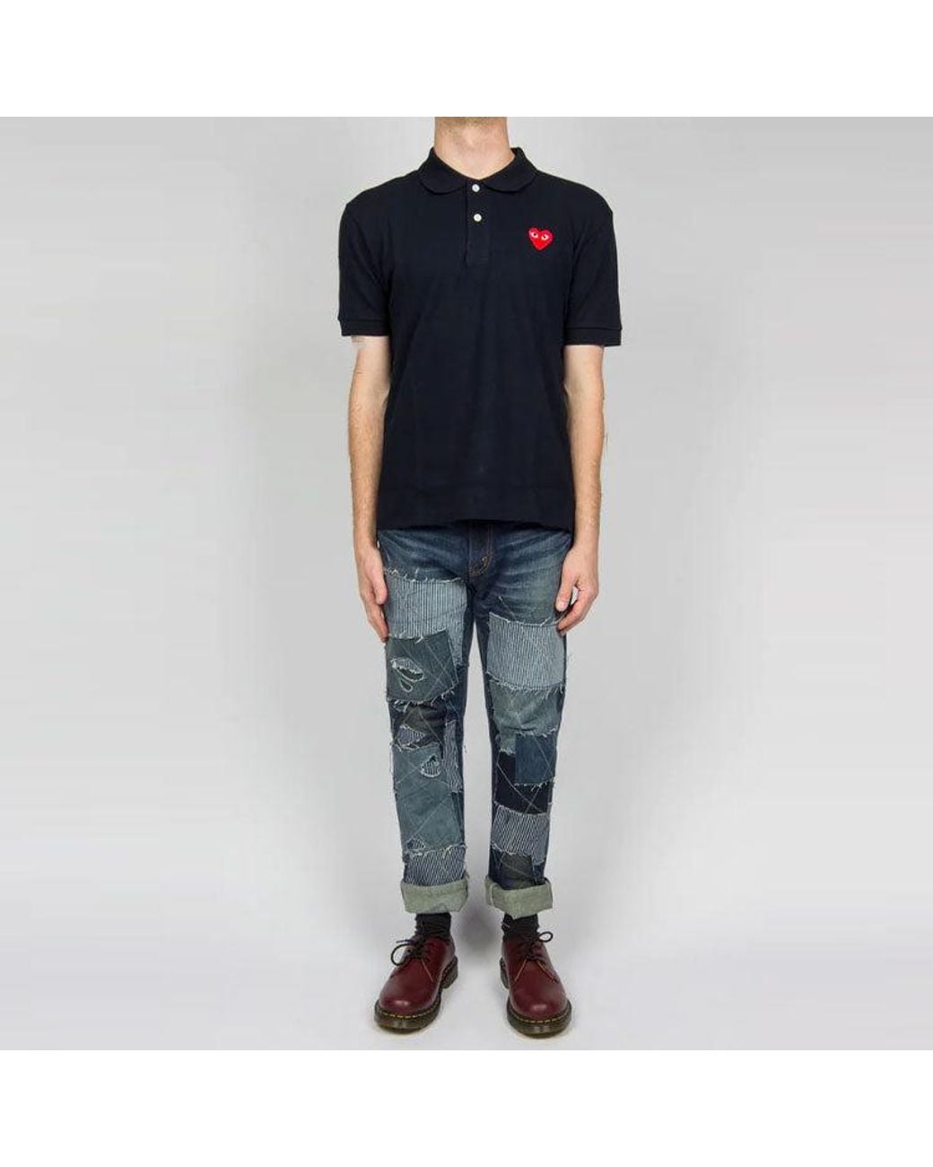 COMME DES GARÇONS PLAY Blue Polo Emblem for men