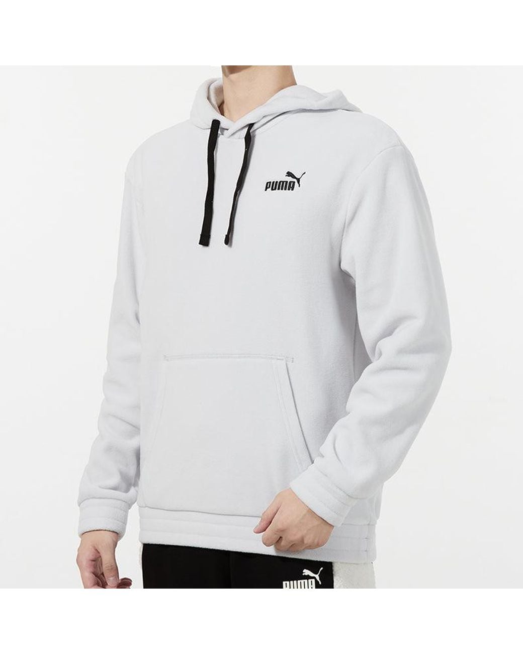 PUMA Blue Logo Polar Fleece Hoodie for men