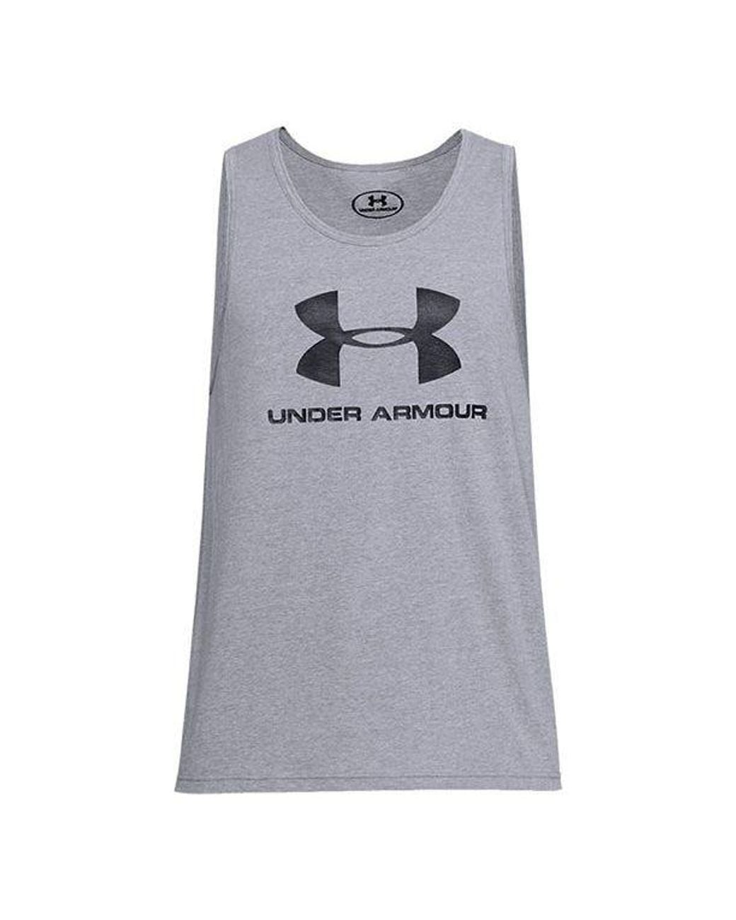 Under Armour Gray Training Graphics Tank Tops 'Steel' for men