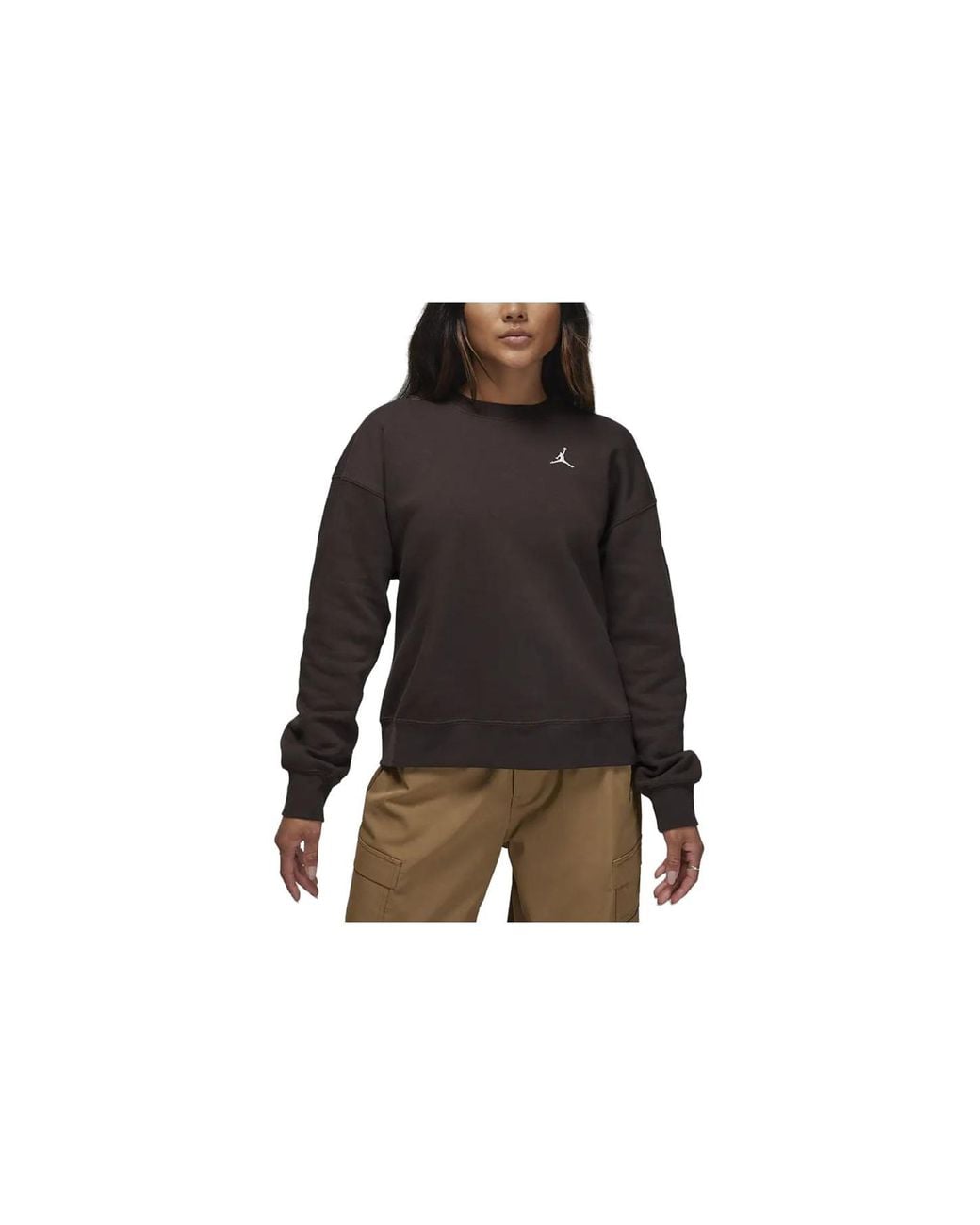 Nike Black (Wmns) Brooklyn Fleece Crewneck Sweatshirt Asia Sizing