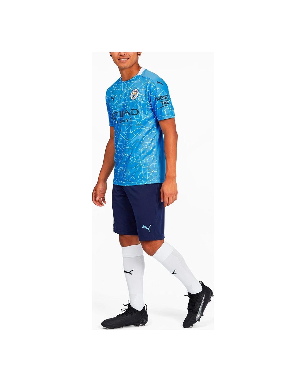 PUMA Blue Replica S 20-21 Season Fan Edition Short Sleeve Soccer for men