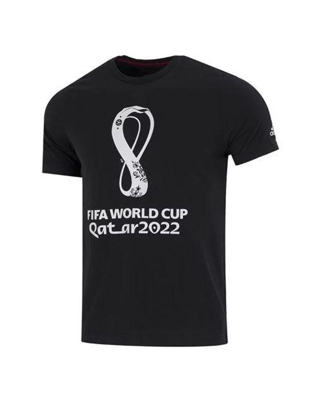 Adidas Black Geometry Pattern Alphabet Printing Athleisure Casual Sports Round Neck Short Sleeve T-Shirt for men
